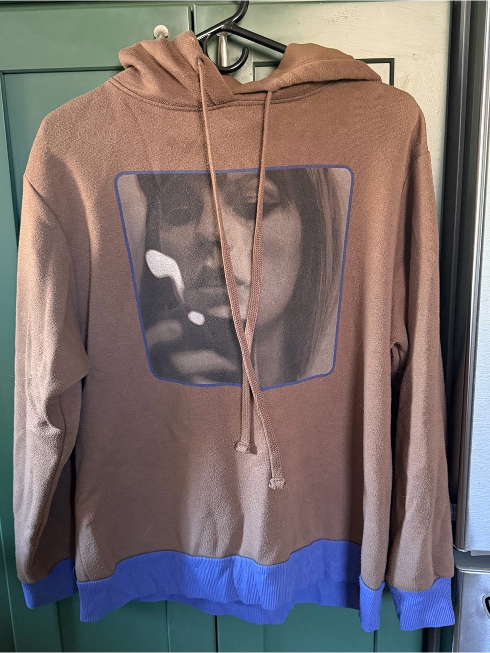 Taylor Swift Brown Hoodie with Blue Accents - Men